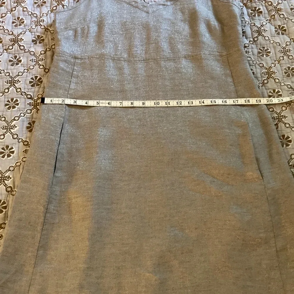 Eileen Fisher Twinkle Metallic  Linen Mini Slip Dress small petite Style #SOTY-2 - Picture 10 of 11